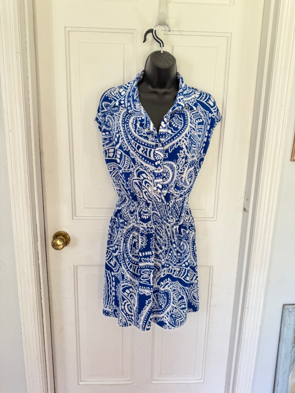 Above the knee Dress En Focus 10P Women's Blue and white